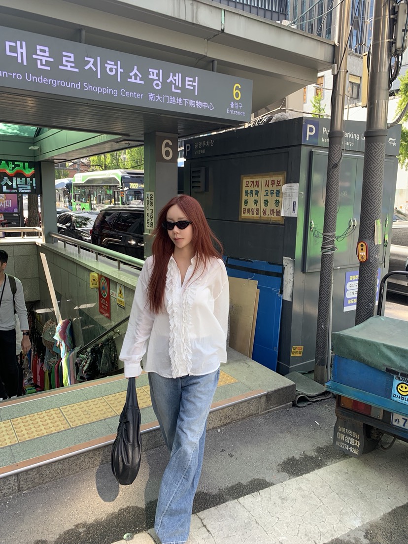 SUNDER MARKET韓國東大門直郵女士新款推薦襯衫蕾絲衫雙層SUNDER MARKET襯衫/蕾絲衫