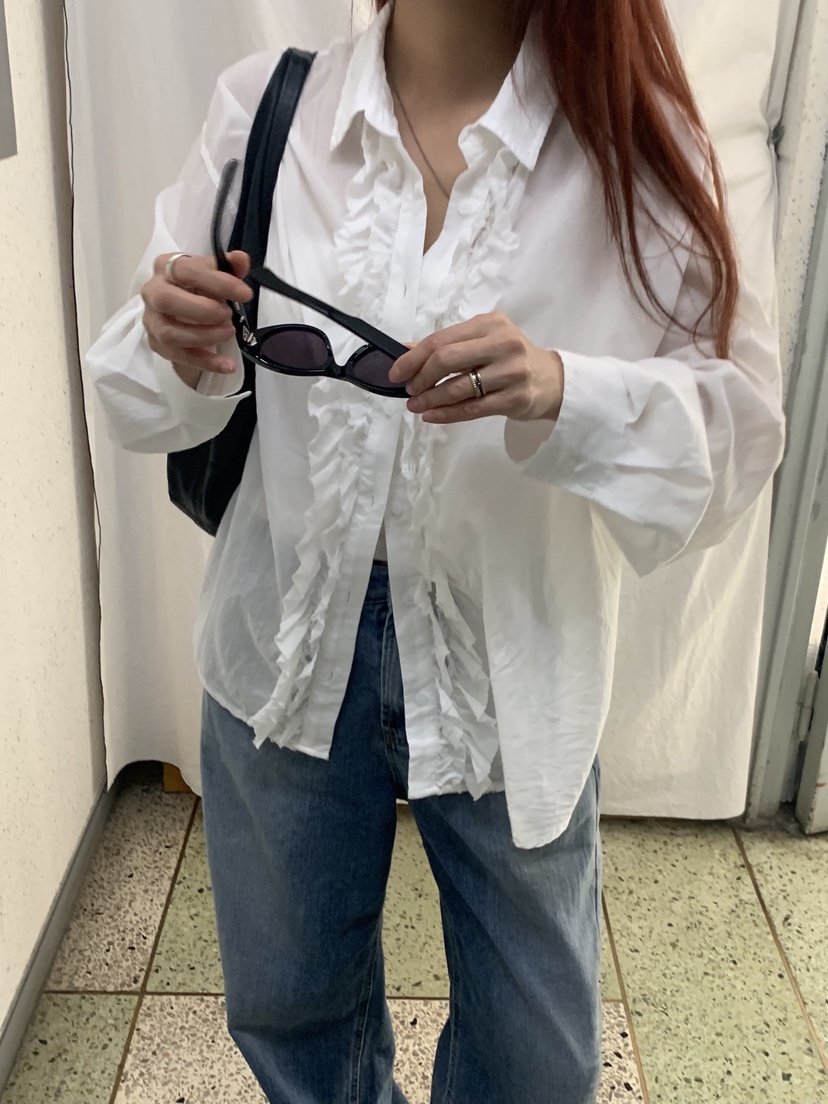 SUNDER MARKET韓國東大門直郵女士新款推薦襯衫蕾絲衫雙層SUNDER MARKET襯衫/蕾絲衫