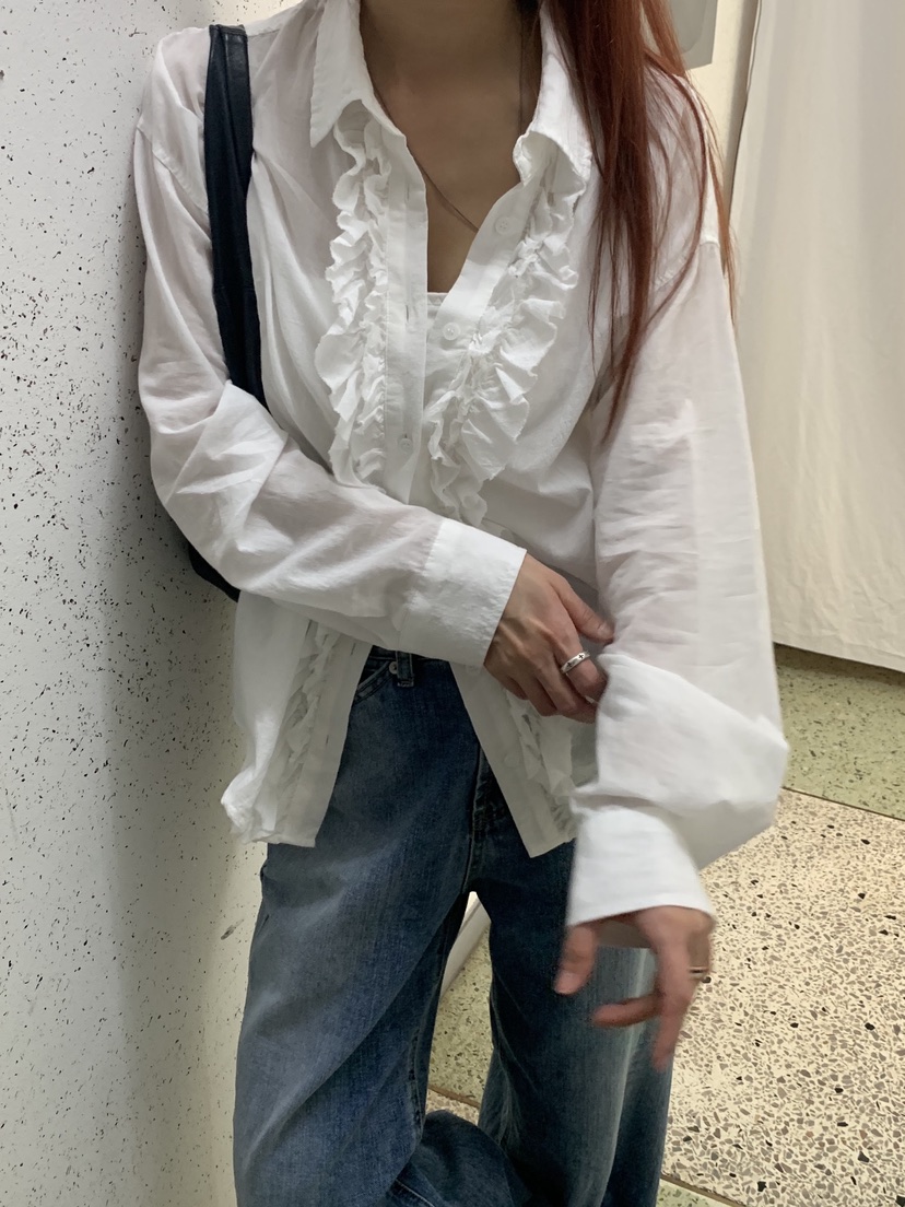 SUNDER MARKET韓國東大門直郵女士新款推薦襯衫蕾絲衫雙層SUNDER MARKET襯衫/蕾絲衫