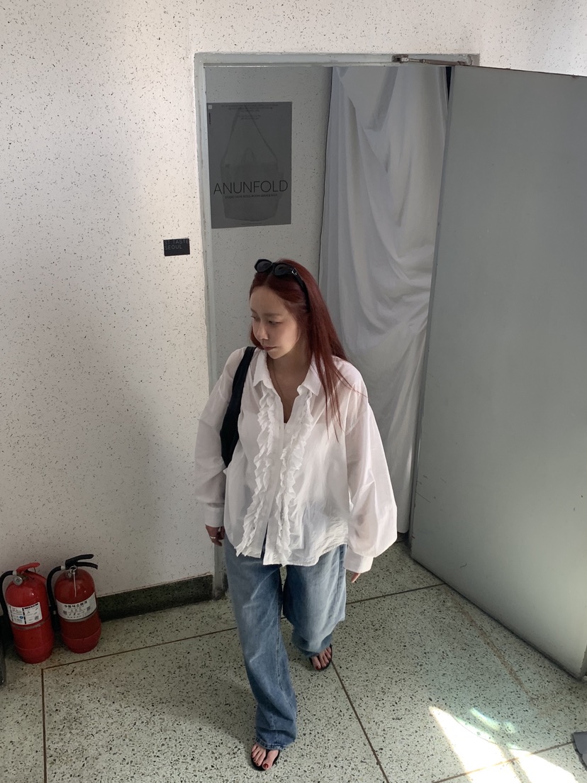 SUNDER MARKET韓國東大門直郵女士新款推薦襯衫蕾絲衫雙層SUNDER MARKET襯衫/蕾絲衫