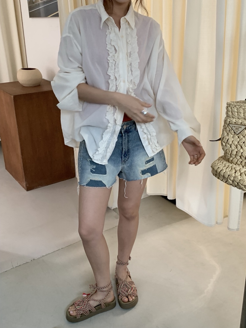 SUNDER MARKET韓國東大門直郵女士新款推薦襯衫蕾絲衫雙層SUNDER MARKET襯衫/蕾絲衫