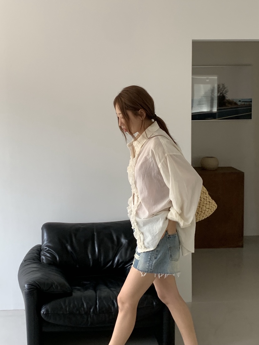 SUNDER MARKET韓國東大門直郵女士新款推薦襯衫蕾絲衫雙層SUNDER MARKET襯衫/蕾絲衫