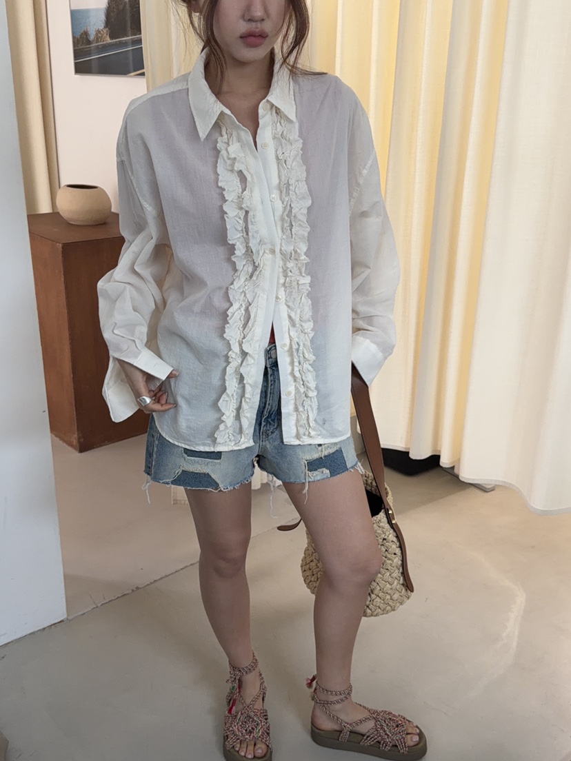 SUNDER MARKET韓國東大門直郵女士新款推薦襯衫蕾絲衫雙層SUNDER MARKET襯衫/蕾絲衫圖色2