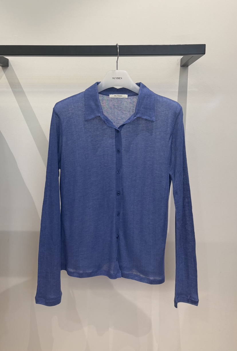 MUYBIEN東大門實拍韓國女士新品職業休閑長袖T恤透視開衫MUYBIEN長袖T恤