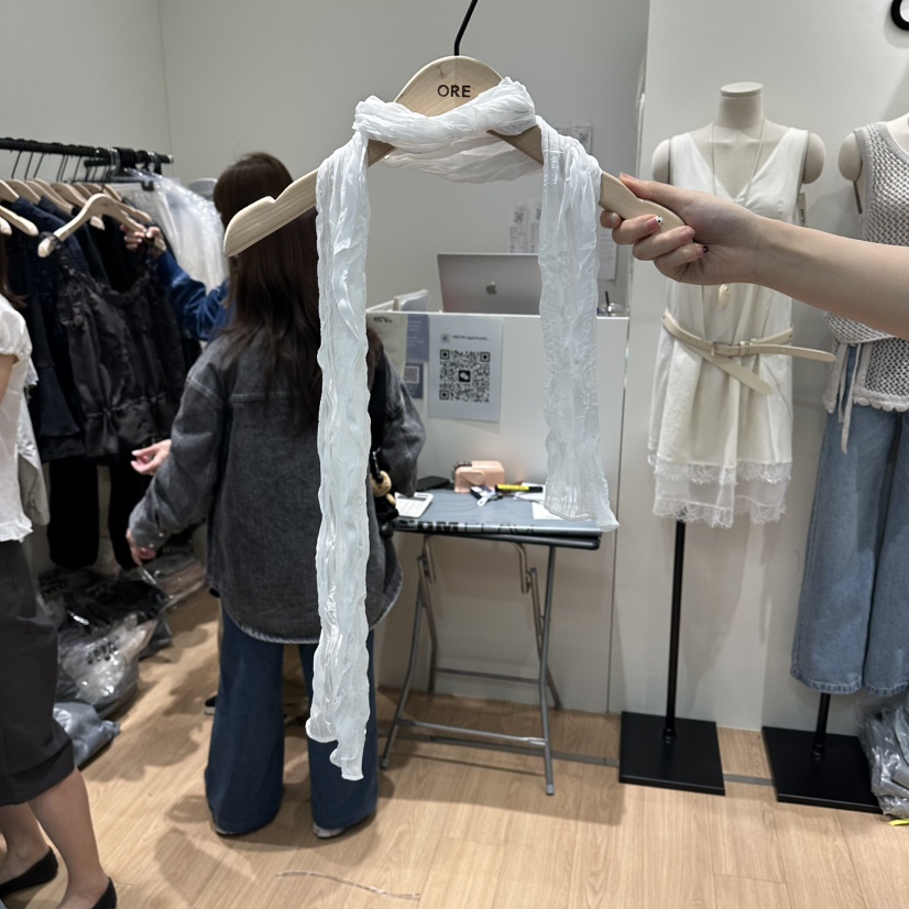 ORE-P韓國東大門直郵女士新款推薦26春夏圍巾披肩雪紡圍巾ORE圍巾/披肩圖色1