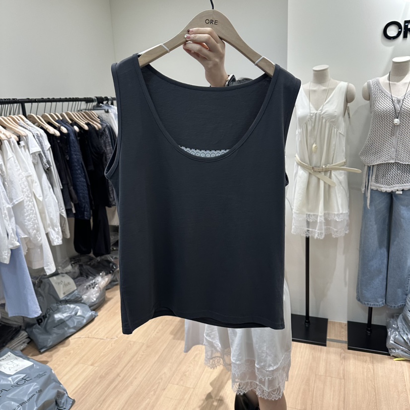 ORE-P韓國直郵女裝新品推薦26春夏職業時尚吊帶背心蕾絲ORE吊帶/背心圖色2