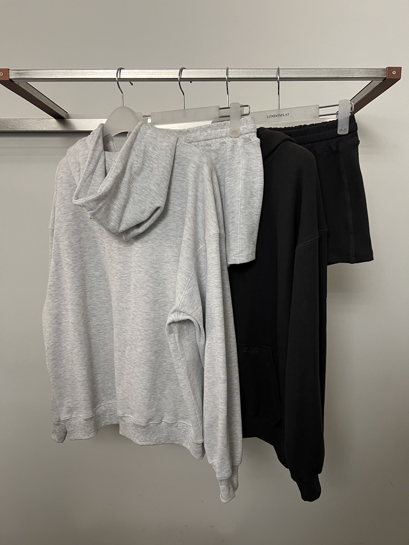 LONDON FLAT韓國直郵女士新品休閑夾克拉鏈連帽衫華夫格LONDON FLAT夾克