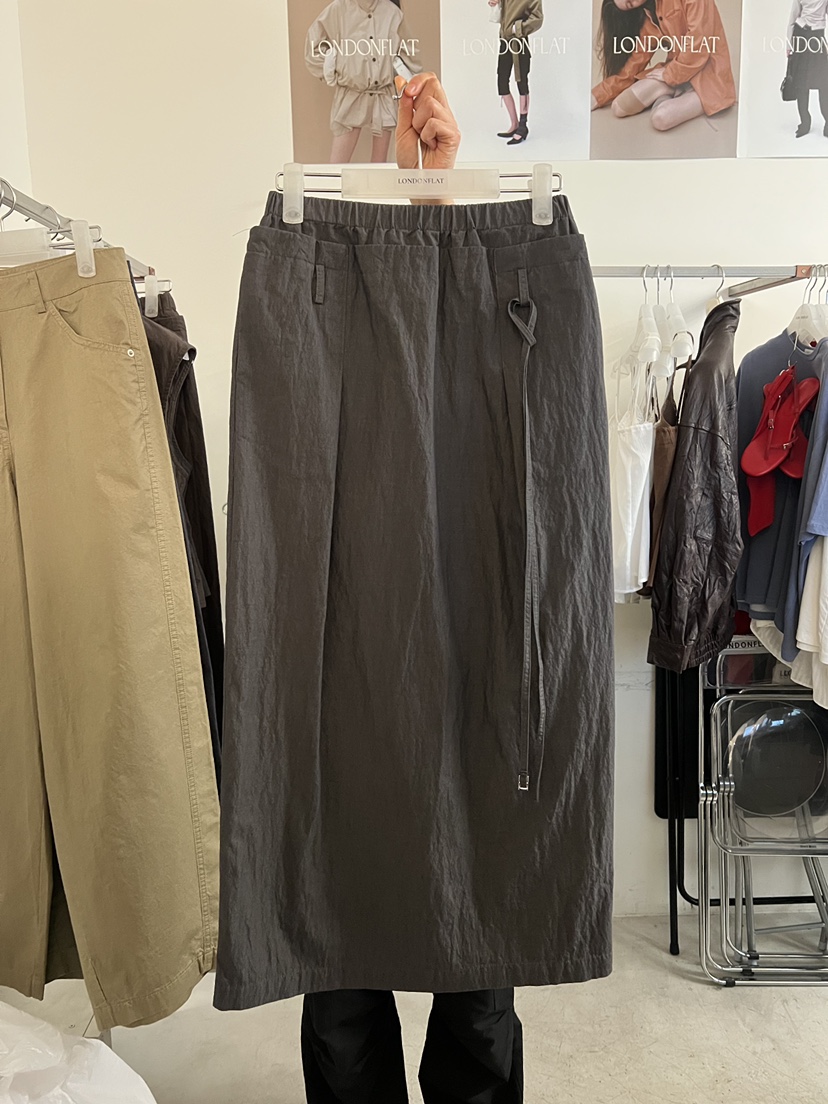 LONDON FLAT韓國東大門代購女士新款26夏季長裙水洗棉含腰繩LONDON FLAT長裙圖色2