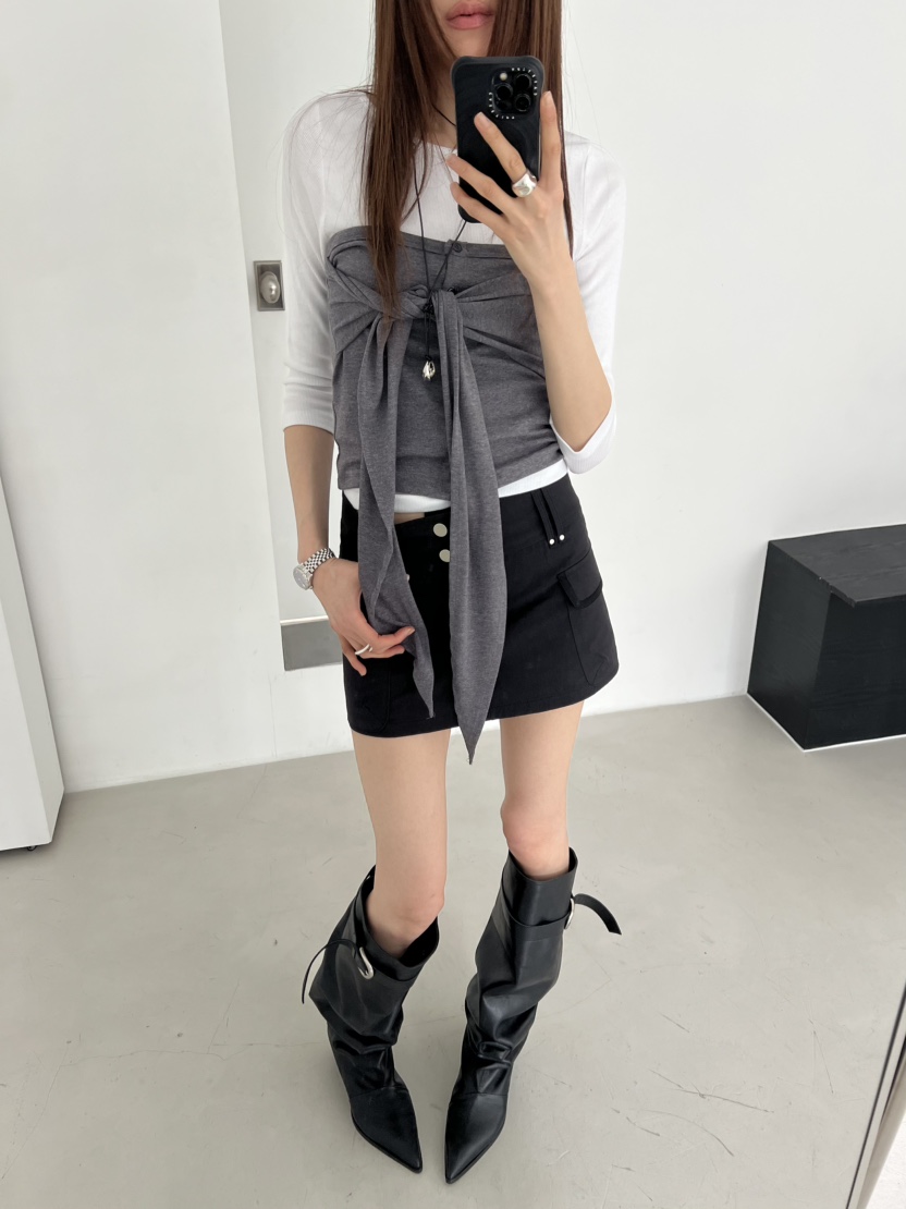 NOVUS韓國直郵女裝新款熱賣26春夏時尚人氣職業26夏季裙褲工裝NOVUS裙褲