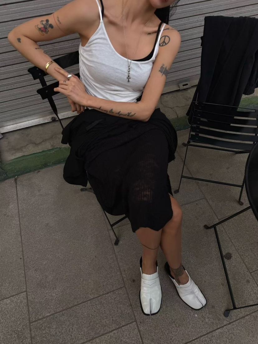 ABBEYLEE韓國東大門代購女裝新品人氣推薦長裙透明蕾絲開衩ABBEYLEE長裙