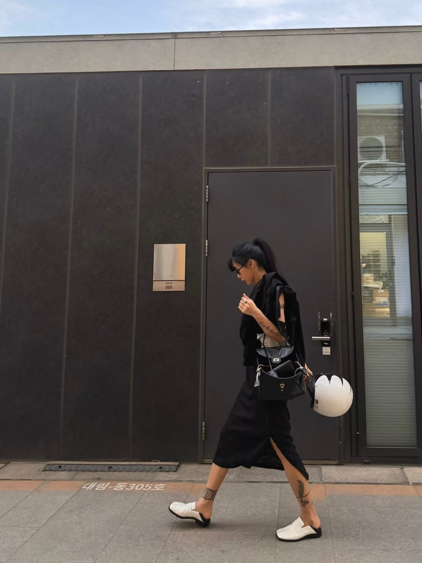 ABBEYLEE韓國東大門代購女裝新品人氣推薦長裙透明蕾絲開衩ABBEYLEE長裙