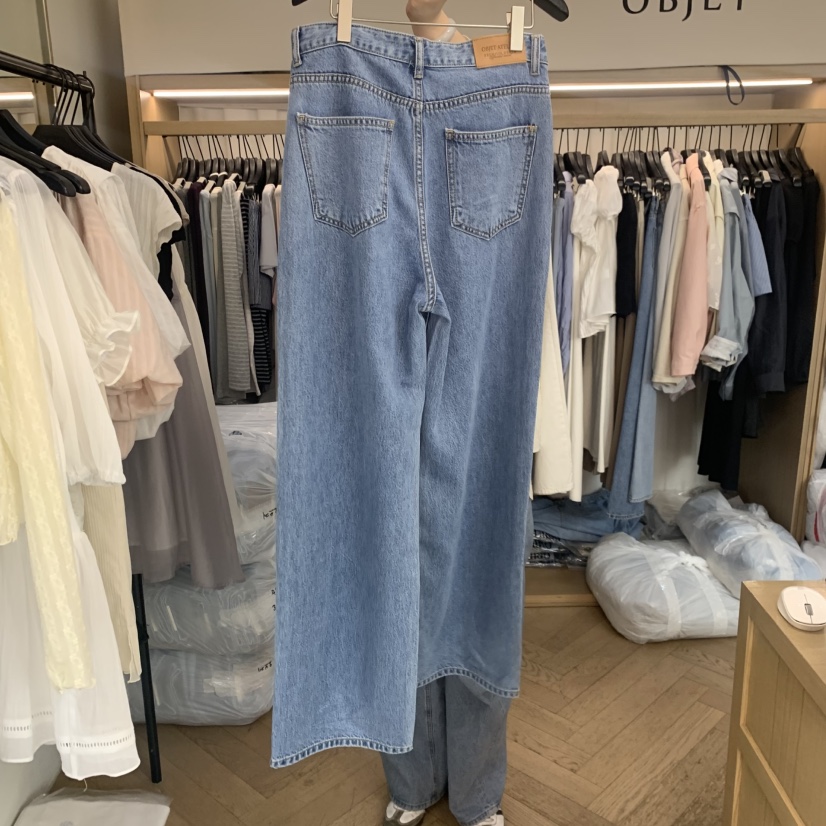 OBJET/LOVEUSU韓國代購女裝新款26春夏人氣時尚推薦牛仔褲OBJET/LOVEUSU牛仔褲