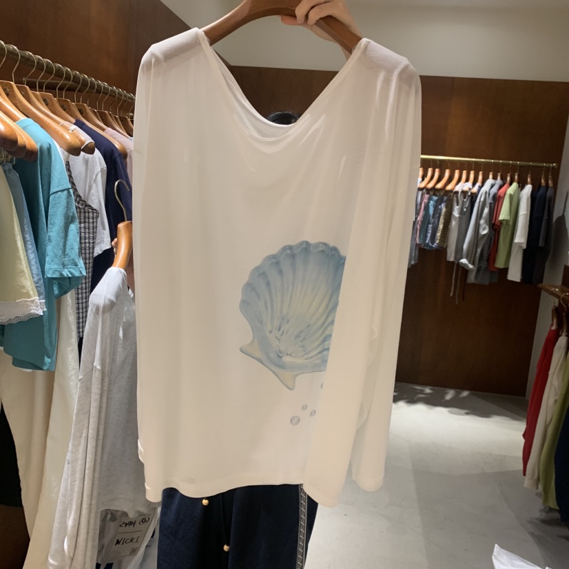 HEBON韓國直郵實拍女裝新品職業人氣熱賣推薦長袖T恤露肩HEBON長袖T恤圖色1