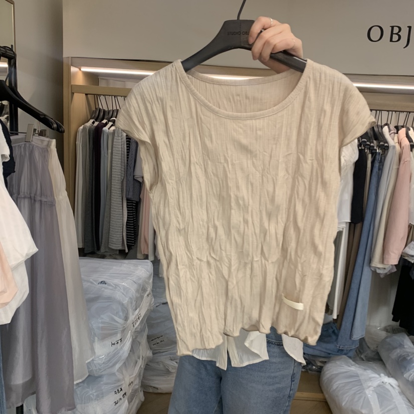 OBJET/LOVEUSU韓國直郵女裝新品熱賣職業時尚26夏季26春夏T恤OBJET/LOVEUSUT恤圖色3