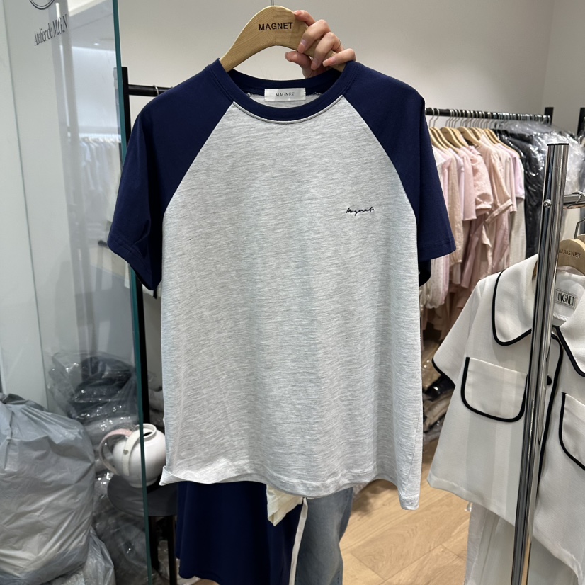 M.G.N韓國直郵女裝新款26夏季人氣推薦休閑時尚T恤刺繡MAGNETT恤圖色2