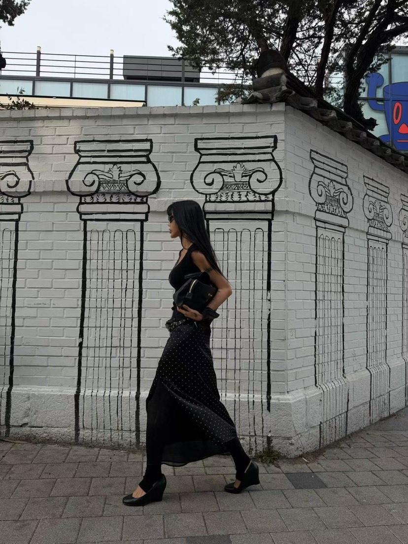 ABBEYLEE韓國東大門代購女士新款職業推薦熱賣長裙不含腰帶ABBEYLEE長裙