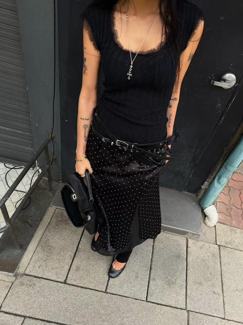 ABBEYLEE韓國東大門代購女士新款職業推薦熱賣長裙不含腰帶ABBEYLEE長裙