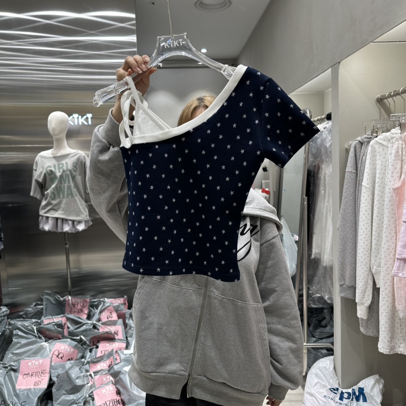 KIKI韓國直郵實拍女裝新品熱賣推薦時尚休閑人氣26夏季T恤KIKIT恤