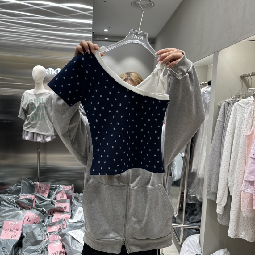 KIKI韓國直郵實拍女裝新品熱賣推薦時尚休閑人氣26夏季T恤KIKIT恤圖色2