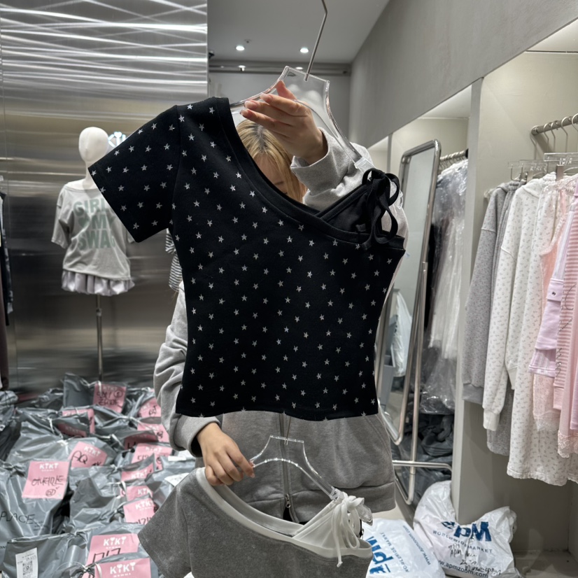 KIKI韓國直郵實拍女裝新品熱賣推薦時尚休閑人氣26夏季T恤KIKIT恤圖色3