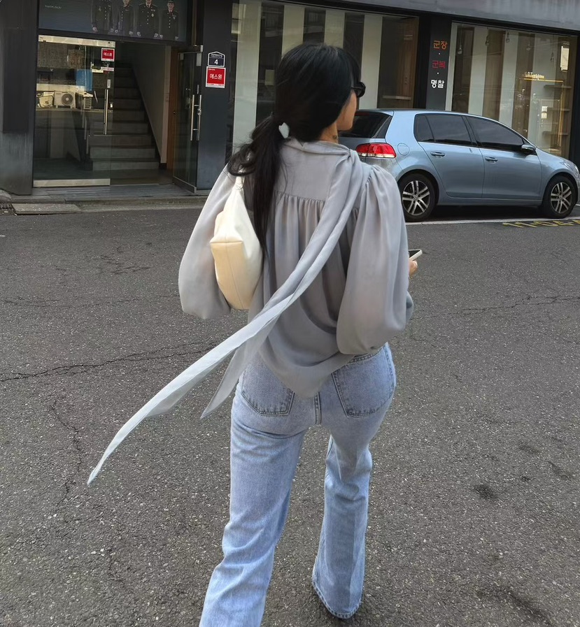 ABBEYLEE韓國直郵實拍女士新款人氣休閑時尚襯衫蕾絲衫透明ABBEYLEE襯衫/蕾絲衫