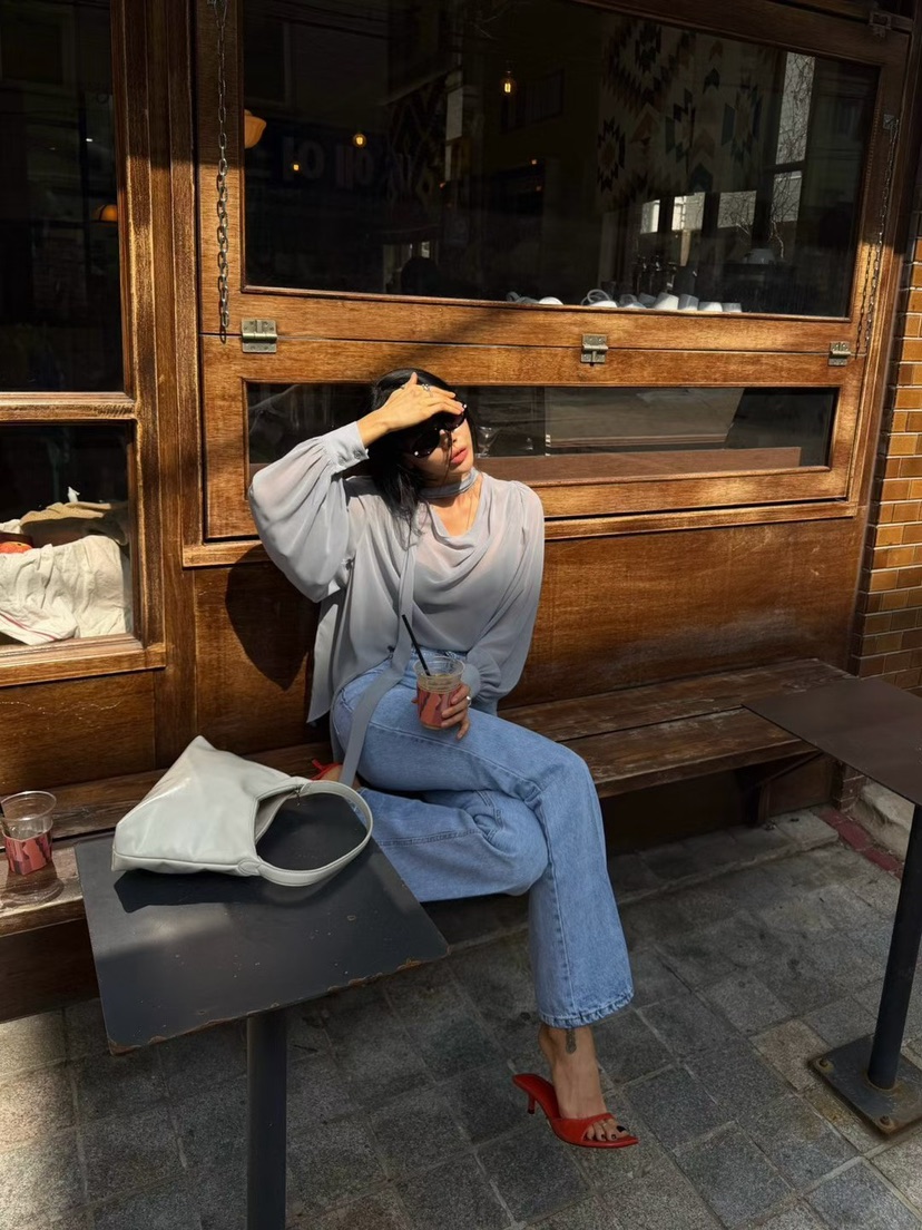 ABBEYLEE韓國直郵實拍女士新款人氣休閑時尚襯衫蕾絲衫透明ABBEYLEE襯衫/蕾絲衫