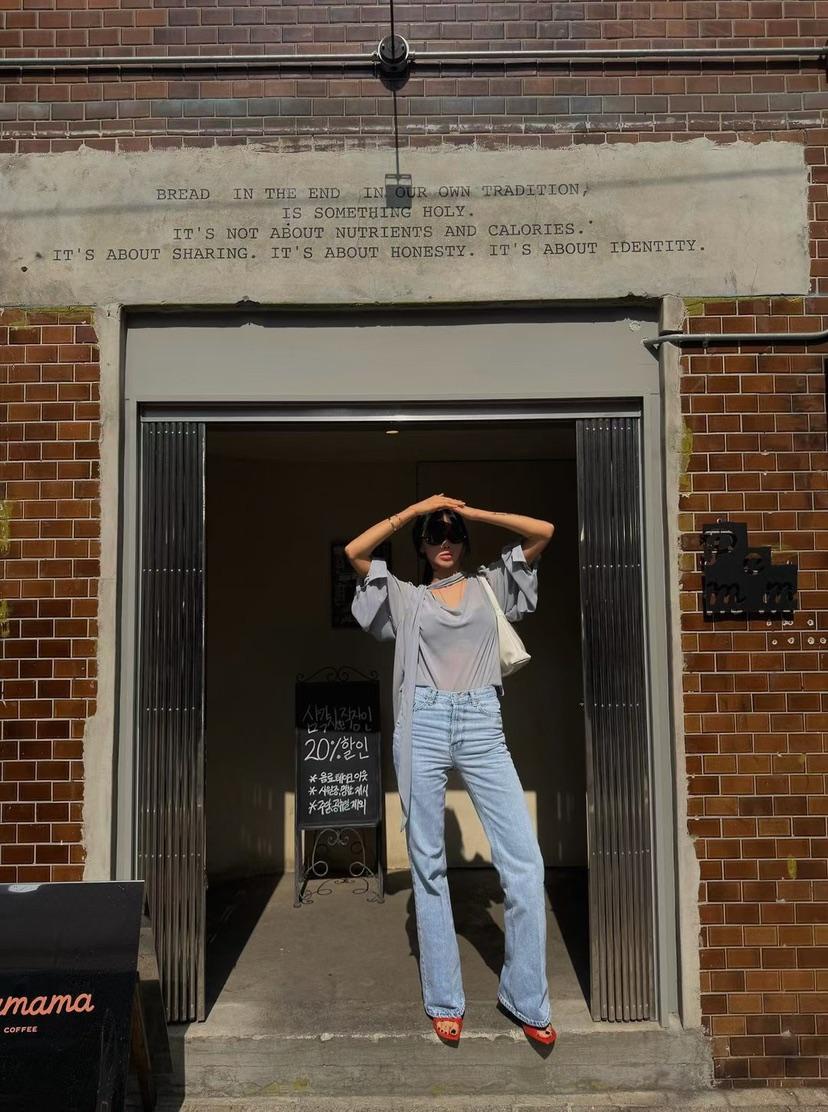 ABBEYLEE韓國直郵實拍女士新款人氣休閑時尚襯衫蕾絲衫透明ABBEYLEE襯衫/蕾絲衫