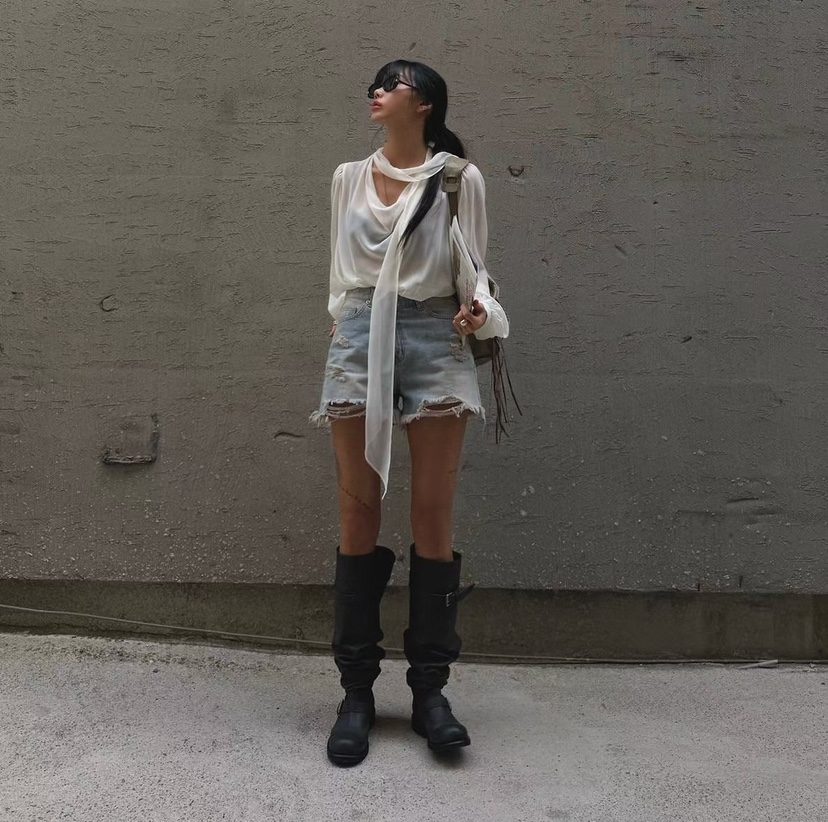 ABBEYLEE韓國直郵實拍女士新款人氣休閑時尚襯衫蕾絲衫透明ABBEYLEE襯衫/蕾絲衫