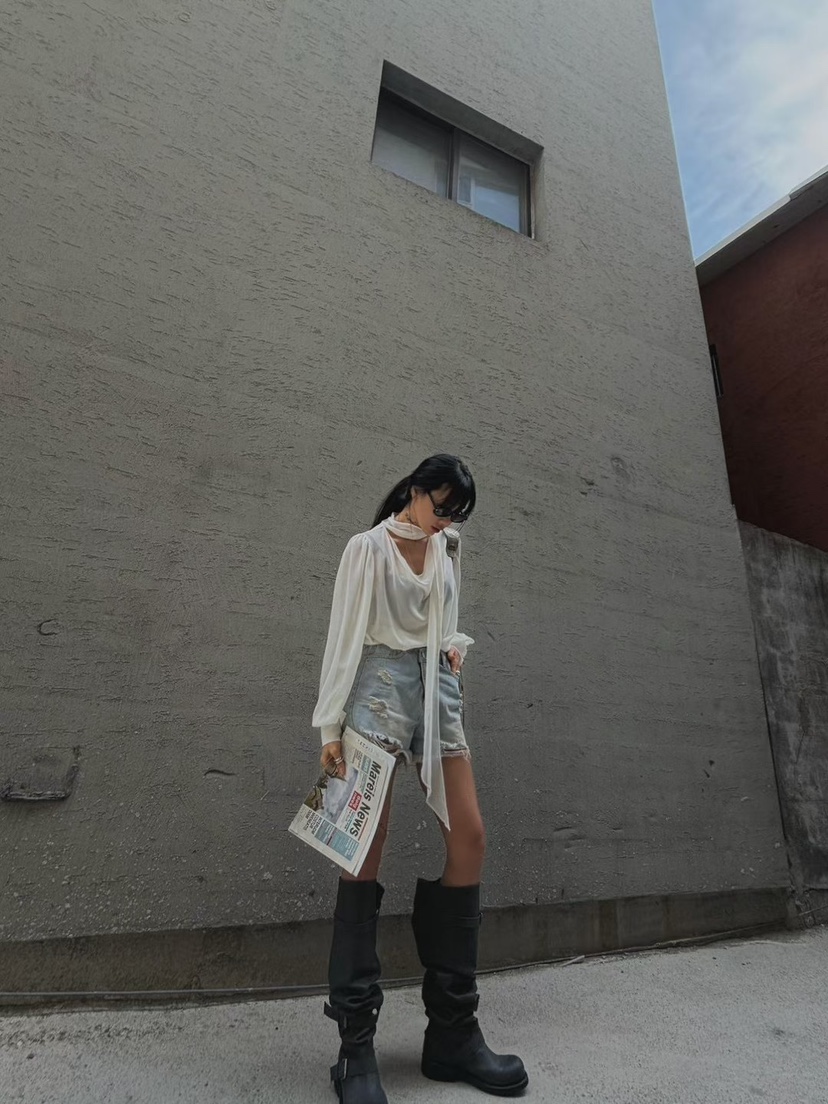 ABBEYLEE韓國直郵實拍女士新款人氣休閑時尚襯衫蕾絲衫透明ABBEYLEE襯衫/蕾絲衫