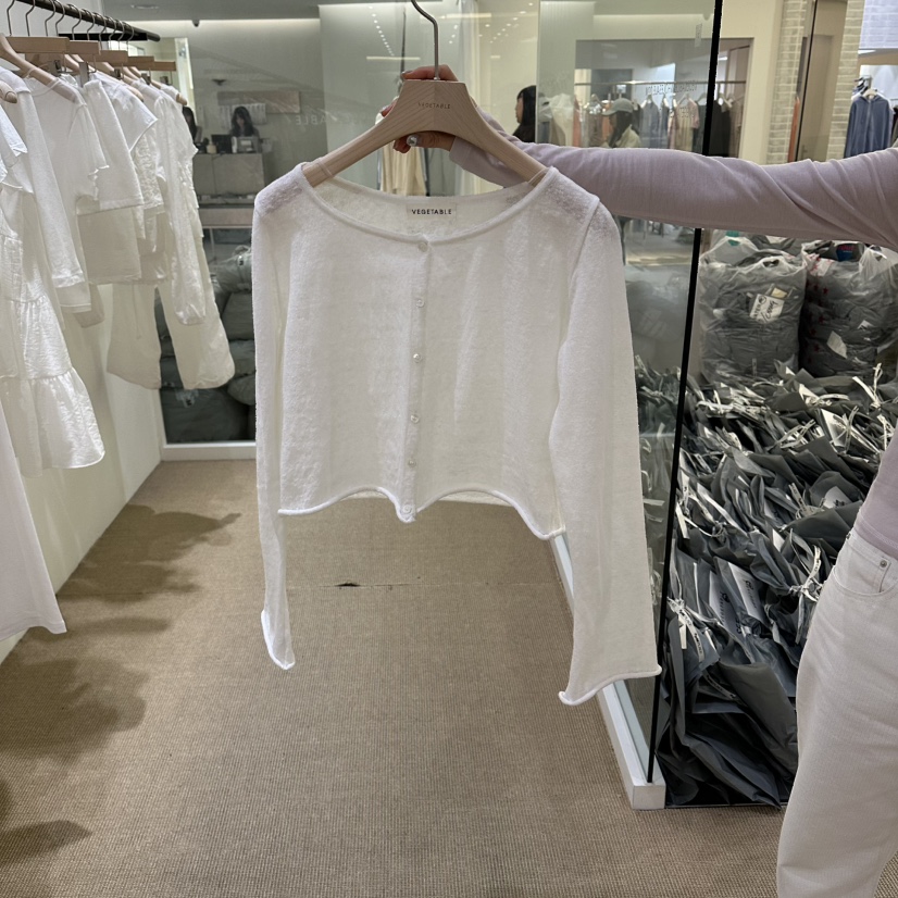 VEGETABLE韓國代購女士新款熱賣推薦26春夏時尚26夏季針織衫VEGETABLE針織衫圖色1白色
