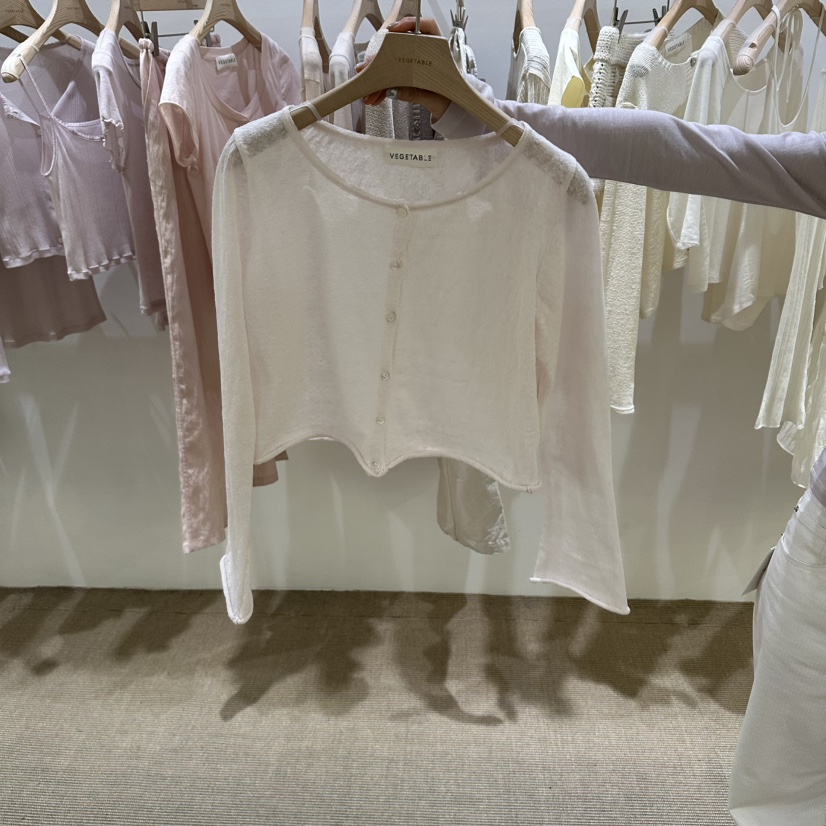 VEGETABLE韓國代購女士新款熱賣推薦26春夏時尚26夏季針織衫VEGETABLE針織衫圖色2米色