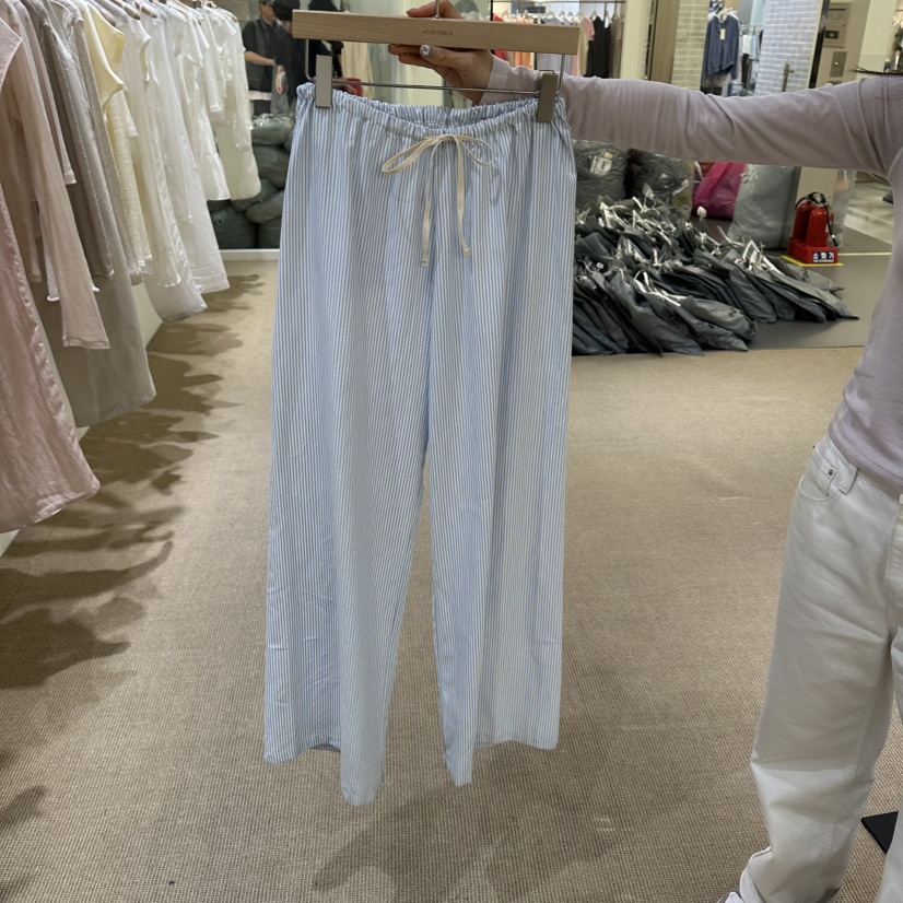 VEGETABLE韓國直郵實拍女士新品休閑人氣時尚推薦休閑褲條紋VEGETABLE休閑褲圖色2