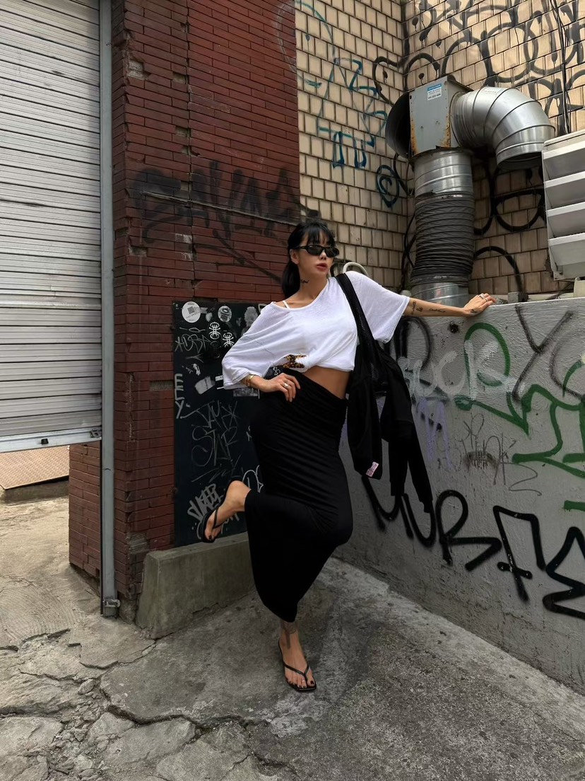 ABBEYLEE韓國東大門直郵女士新品熱賣26春夏人氣休閑長裙ABBEYLEE長裙