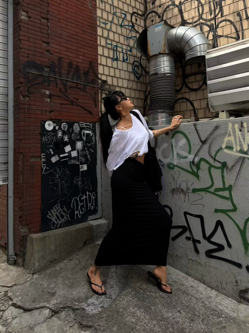 ABBEYLEE韓國東大門直郵女士新品熱賣26春夏人氣休閑長裙ABBEYLEE長裙