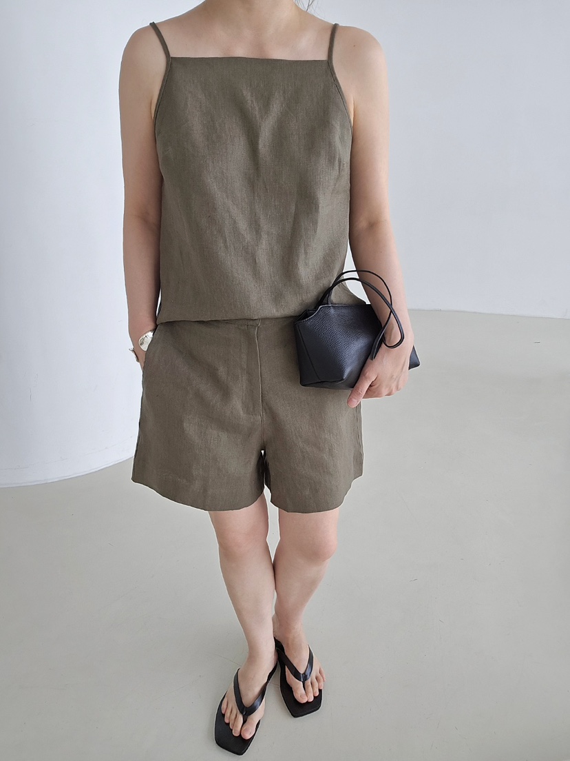 J SHOP韓國直郵實拍女裝新品休閑職業人氣26夏季吊帶背心亞麻J_SHOP吊帶/背心