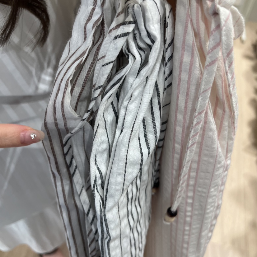 LIFFEY韓國代購女士新品26春夏時尚熱賣人氣休閑褲亞麻條紋LIFFEY休閑褲