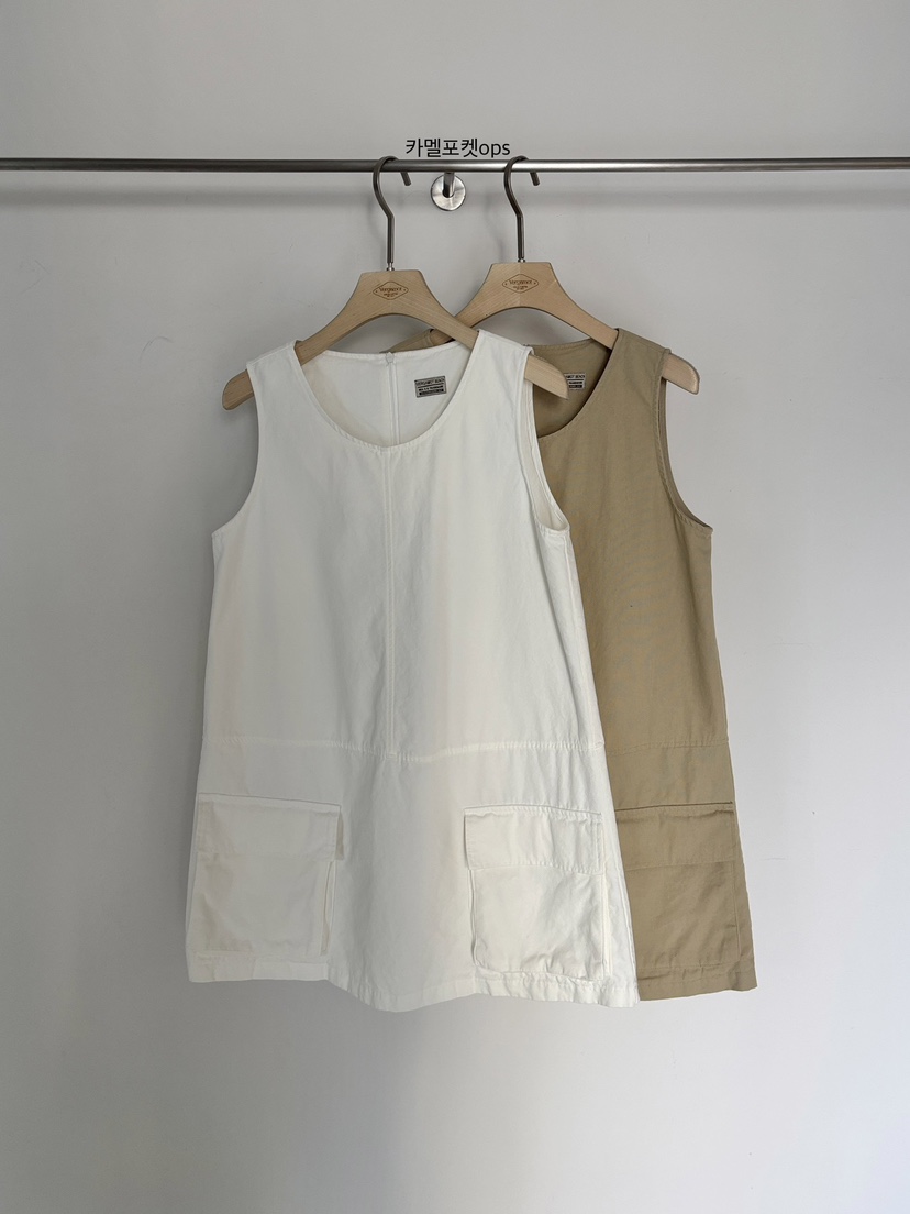 VERGAMOT韓國直郵女裝新款職業人氣熱賣休閑26夏季連衣裙口袋VERGAMOT連衣裙