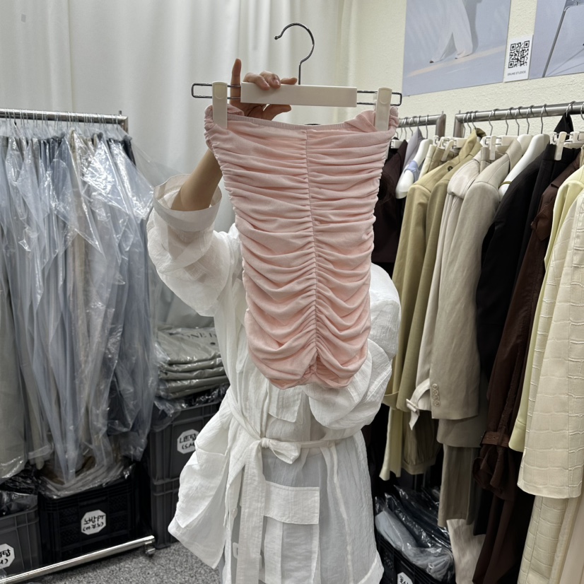 ONEBYTWO韓國代購女裝新款時尚推薦休閑職業吊帶背心褶皺ONE BY TWO吊帶/背心