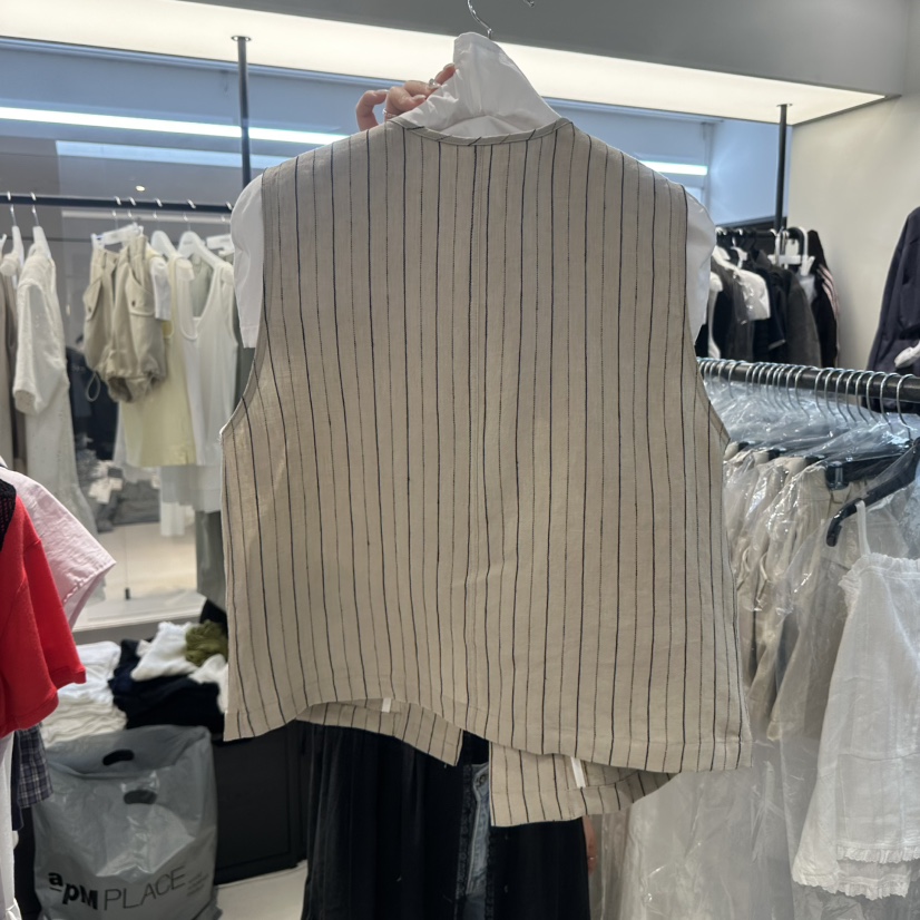 OLI SEOUL韓國直郵女裝新款職業26春夏人氣26夏季馬甲亞麻OLI SEOUL馬甲