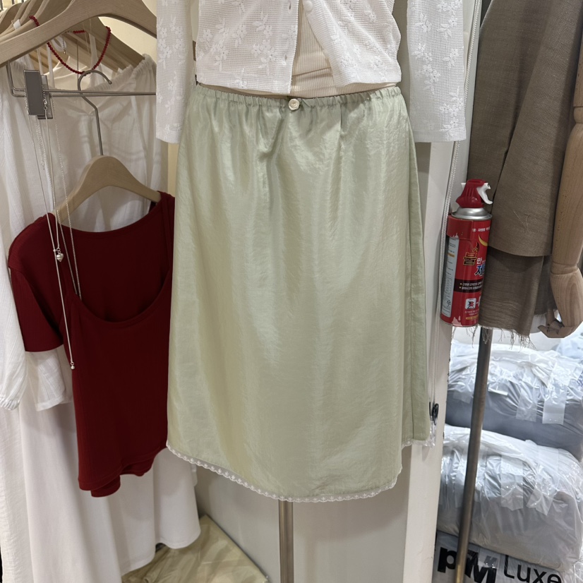 LIL韓國東大門代購女裝新品26春夏休閑推薦熱賣半身裙中短裙LIL半身裙/中短裙圖色1綠色