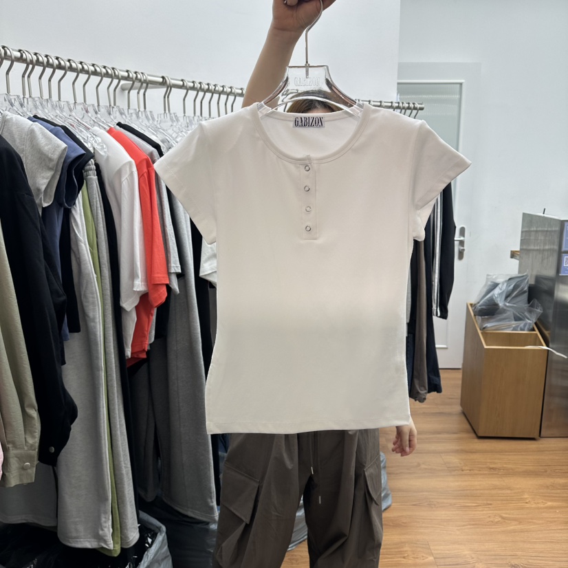 GABIZON韓國直郵女裝新款職業熱賣推薦休閑時尚26夏季T恤GABIZONT恤圖色1白色