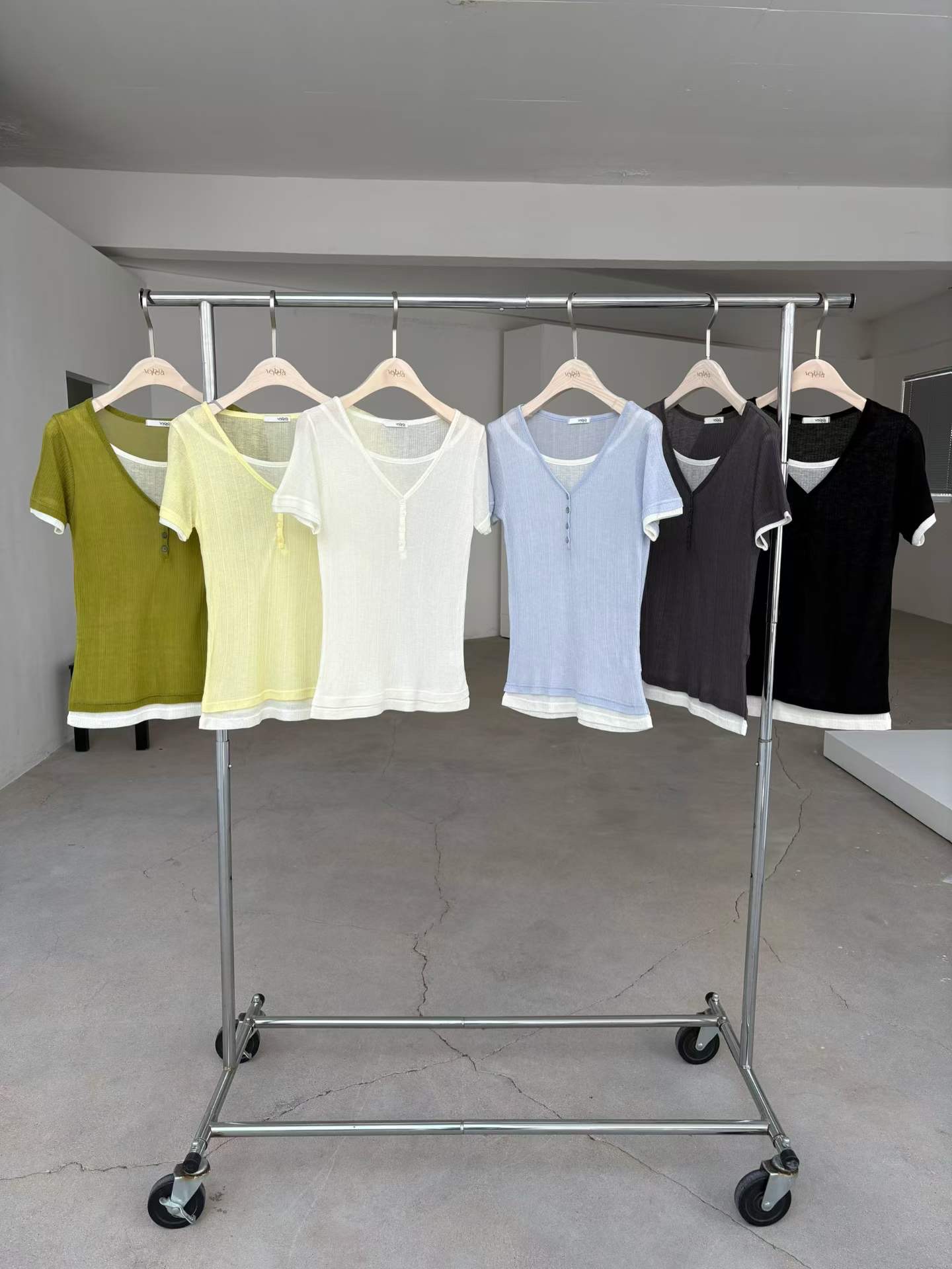 Verbena韓國代購女裝新款職業26夏季26春夏休閑T恤假兩件VerbenaT恤