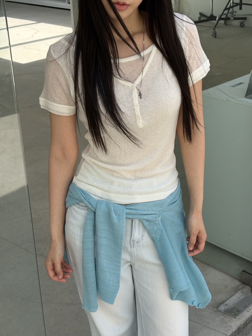 Verbena韓國代購女裝新款職業26夏季26春夏休閑T恤假兩件VerbenaT恤