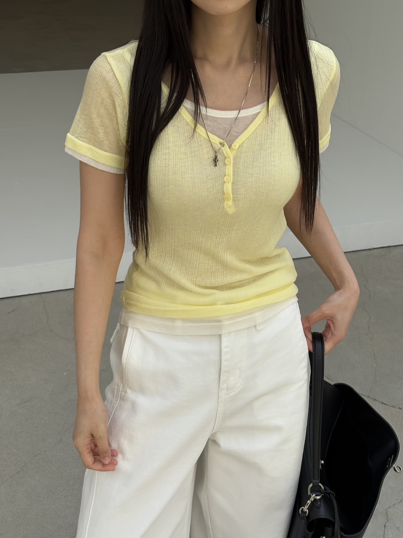 Verbena韓國代購女裝新款職業26夏季26春夏休閑T恤假兩件VerbenaT恤