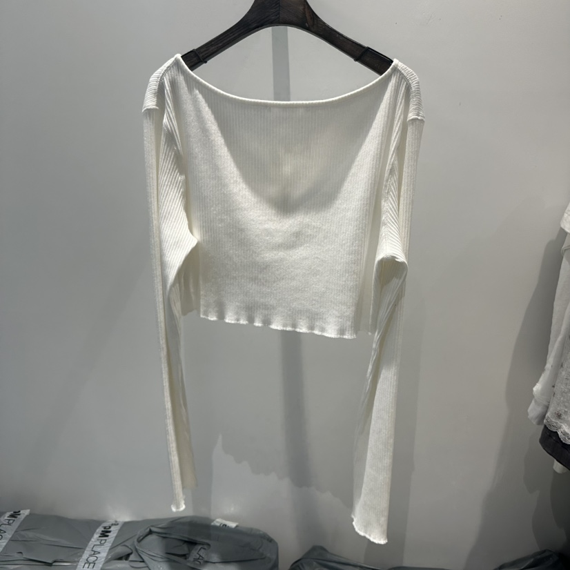 JANE BIRKIN東大門實拍韓國女裝新款休閑長袖T恤短款紐扣羅紋長款JANE BIRKIN設計師品牌長袖T恤