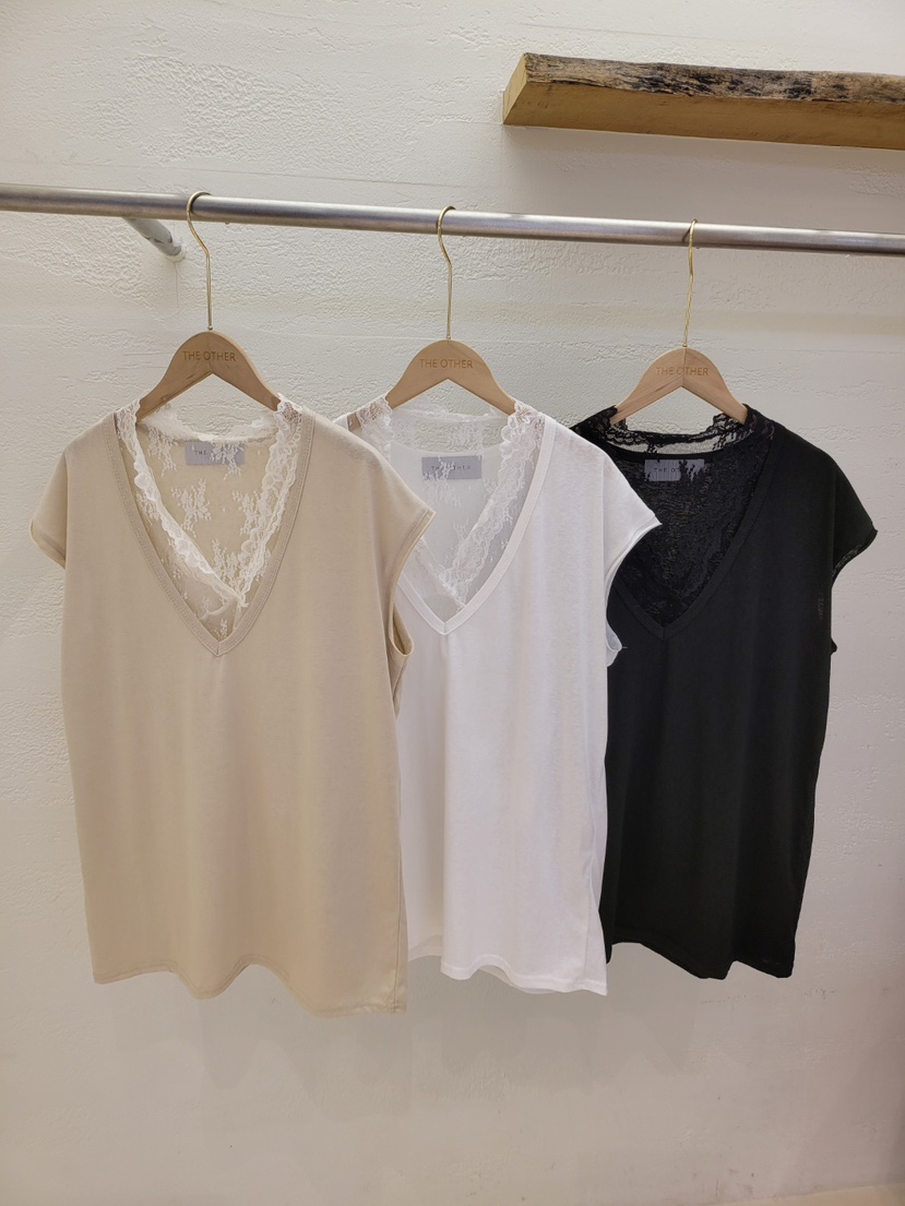 THE OTHER東大門實拍韓國女士新款休閑襯衫蕾絲衫V領套裝蕾絲長款THE OTHER襯衫/蕾絲衫