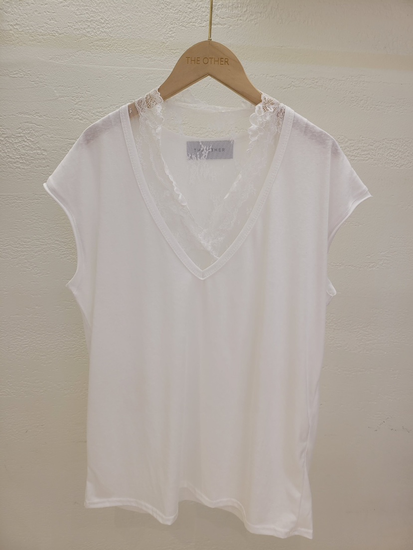 THE OTHER東大門實拍韓國女士新款休閑襯衫蕾絲衫V領套裝蕾絲長款THE OTHER襯衫/蕾絲衫圖色1