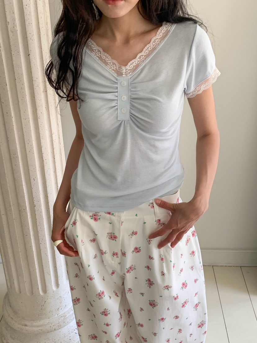 MORE THAN-P韓國東大門直郵女裝新款職業休閑襯衫蕾絲衫MORE THAN襯衫/蕾絲衫