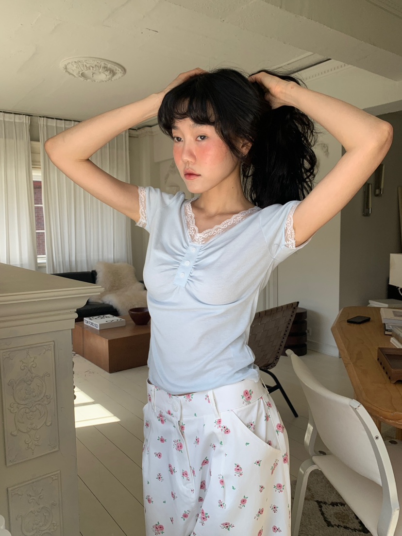 MORE THAN-P韓國東大門直郵女裝新款職業休閑襯衫蕾絲衫MORE THAN襯衫/蕾絲衫