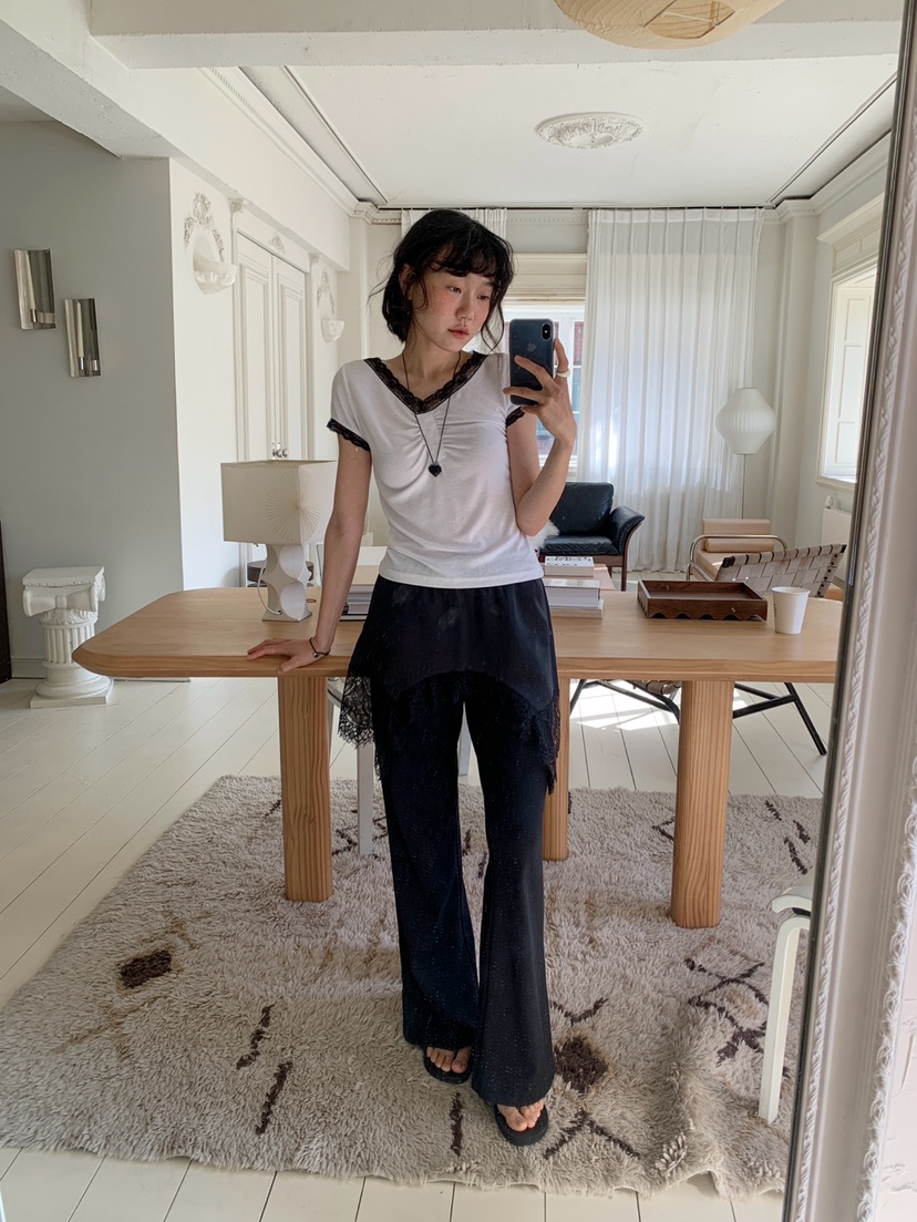 MORE THAN-P韓國東大門直郵女裝新款職業休閑襯衫蕾絲衫MORE THAN襯衫/蕾絲衫